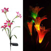 Pink Solar LED Lily Flower Light Color Changing Energy